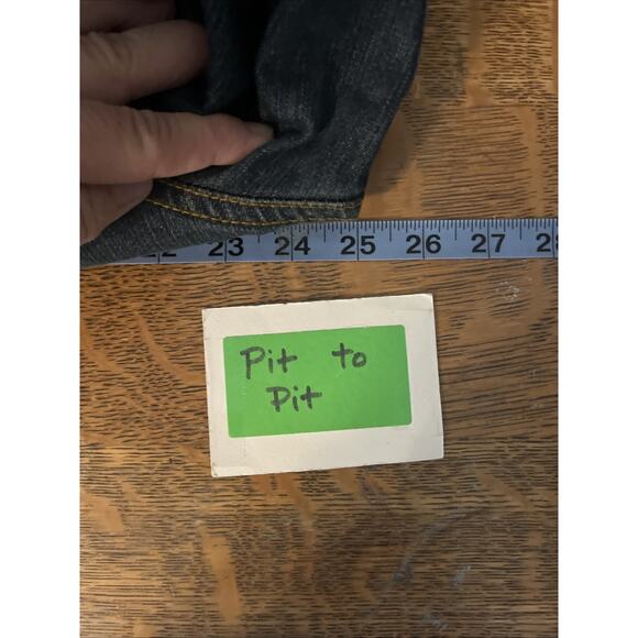 Wrangler Mens Jacket M Tall Blue Denim Brown Corduroy Collar Plaid Lined Western - Picture 11 of 15